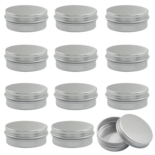 Kemcatui Aluminum Tin Jars 0.35 oz 10 ml 12 Pack Screw Lid Containers