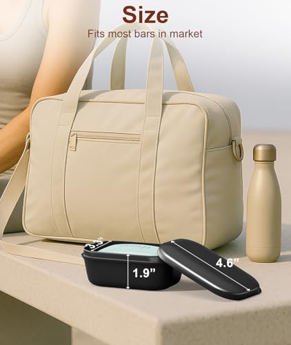 Quatish Leakproof Travel Soap Dish with Lid - Medium Black Bar Soap Holder