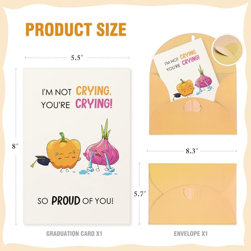 Funny Graduation Card - 'I'M NOT CRYING, YOU'RE CRYING' - 8x5