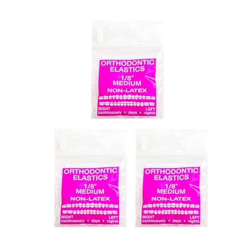 JMU Clear Non-Latex Orthodontic Elastics 1/8 Inch 300 Pack