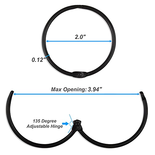 Black 24 Pack Shower Curtain Rings Rustproof Metal Hooks Bathroom Accessories