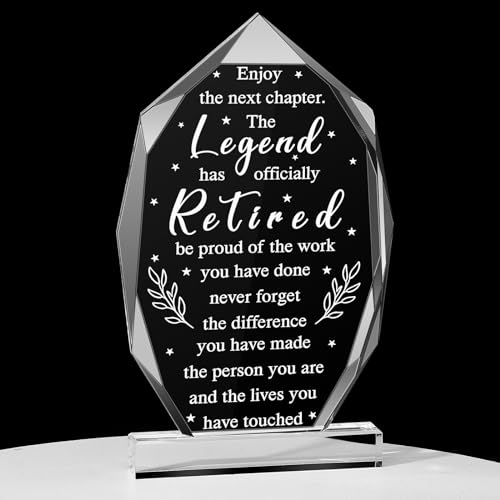 Retirement Plaque Gift - Engraved Acrylic Keepsake with Floral Design