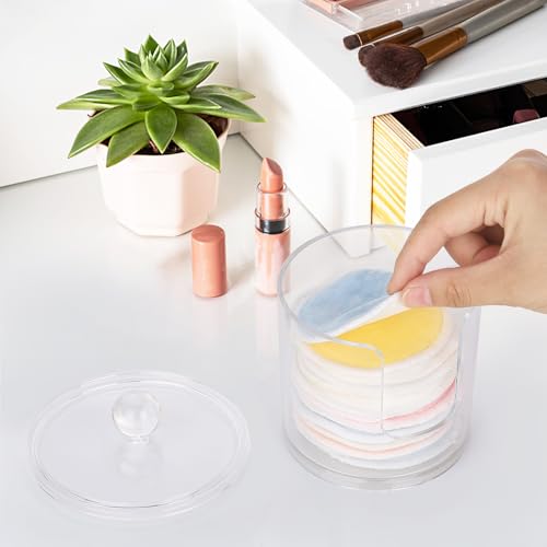 Clear Plastic Cotton Pad Holder & Dispenser - Tbestmax Makeup Organizer