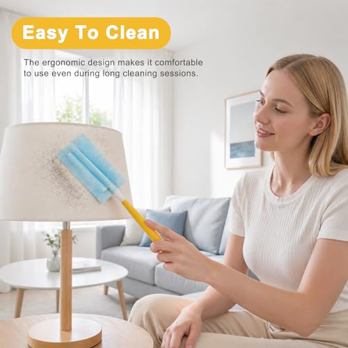 Heavy-Duty 10 Pcs Swiffer Duster Handle Replacement Set - Compatible with Swiffer Wand