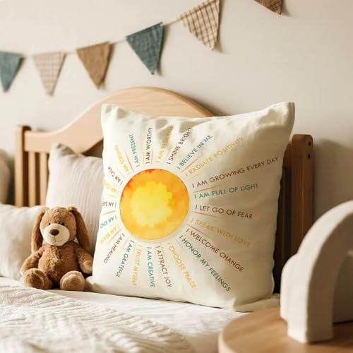 Sunshine1 Colorful Mental Health Throw Pillow Cover - 18x18 Inches