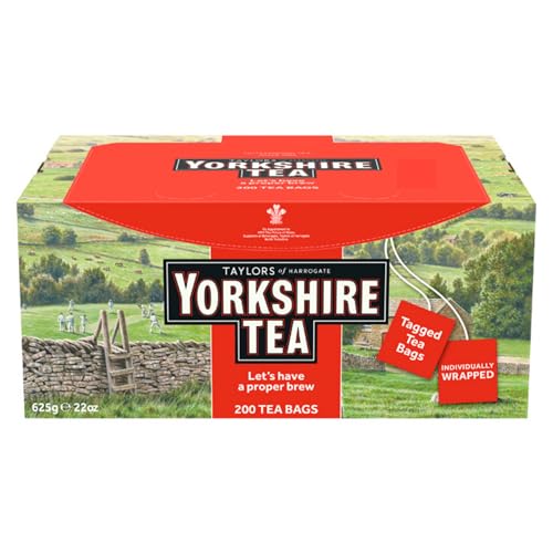 Yorkshire Red Black Tea Bags - 200 Count Pack - Rich & Full-Bodied Blend