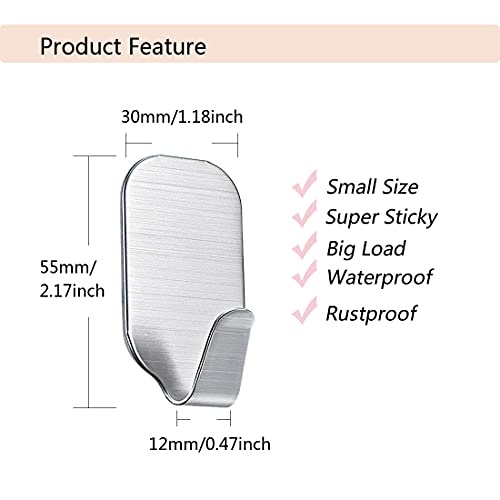 Kiemeu Heavy Duty Self-Adhesive Hooks - 10 Pack for Home Organization