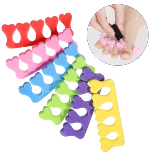 Ajcotahm 24 PCS Soft Foam Toe Separators Heart Pedicure Tools Set