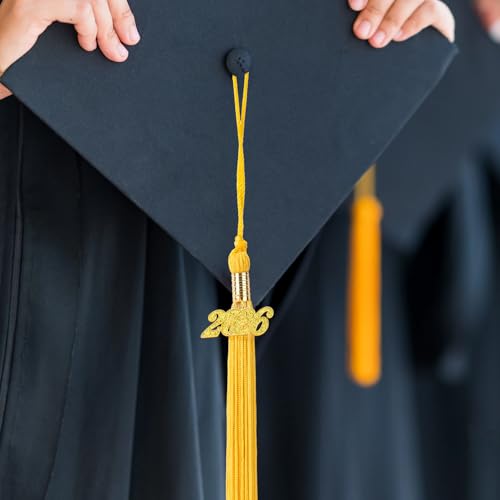 Gold 2026 Graduation Tassel Charms - 5 Pack for Caps & Decor