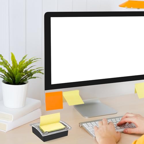 WERJOURU 3x3 Inch Pop Up Sticky Note Dispenser - Black Base (1)