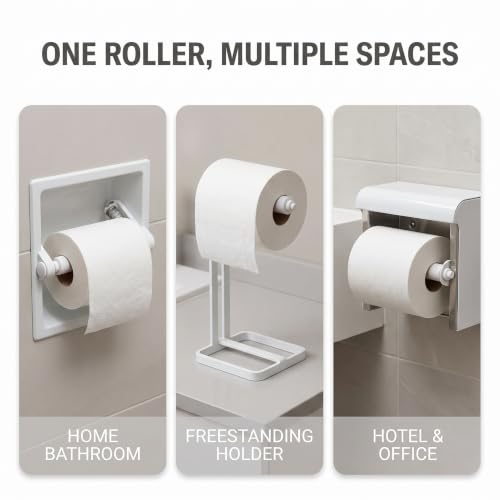 Galepromot Universal Toilet Paper Holder Replacement Roller - Durable Spring-Loaded Plastic Spindle