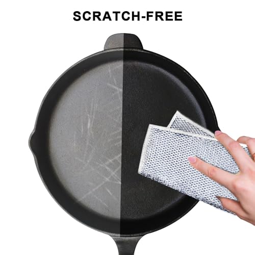 8 Pcs Double Layer Dishwashing Rags - Non-Scratch Cleaning Cloths