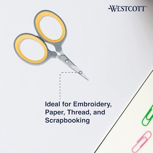 Westcott 2.5 Inch Fine-Tip Craft Scissors with Titanium-Bonded Blades - Sewing & Crafting