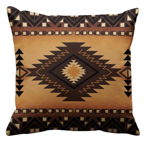 Emvency 18x18 Inch Southwestern Throw Pillow Cover - Soft Velvet