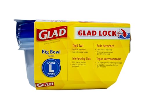 GladWare Big Round Food Storage Containers 48 oz, 3 Pack - Includes 18 Count Variant