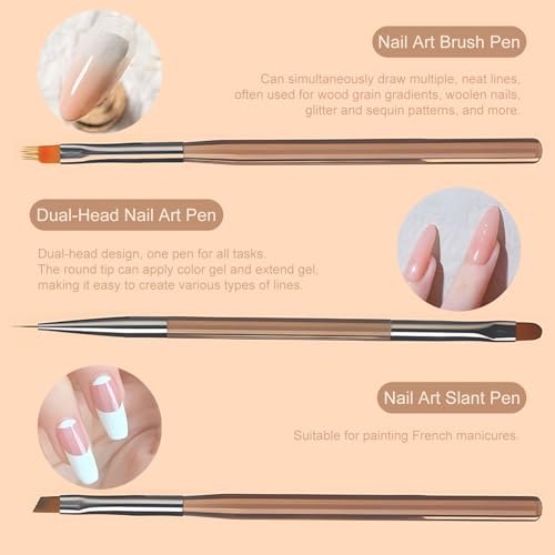 Kootinn 9-Piece Nail Art Brush Set - Professional Manicure Liner Brushes