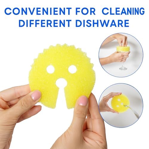 Scrub Pro Non-Scratch Cleaning Sponges - 3 Pack for Kitchen & Bathroom