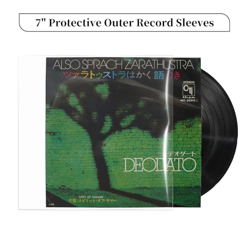 7 Inch Vinyl Record Outer Sleeves - 50pcs Clear Protective EP Album Covers
