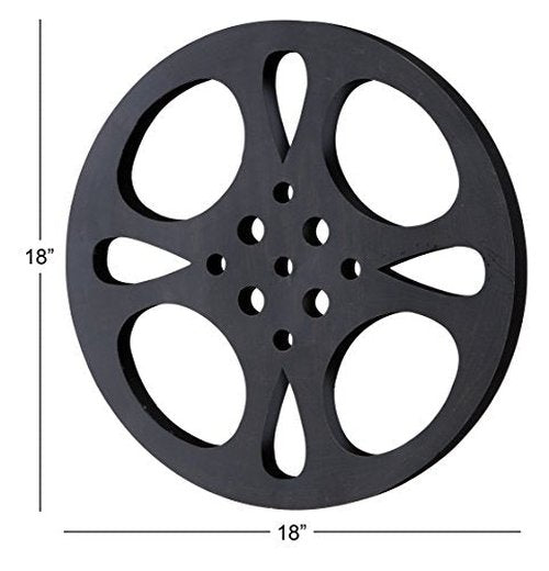 Deco 79 Metal Film Home Wall Decor Reel Wall Sculpture, Wall Art 18" x 1" x 18", Gray