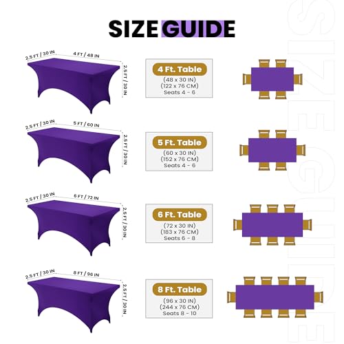 Utopia Kitchen Purple Spandex Table Cloth - 6FT, 1 Pack