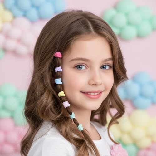500 Pcs Toddler Hair Ties - Soft Multicolor Elastic Ponytail Holders