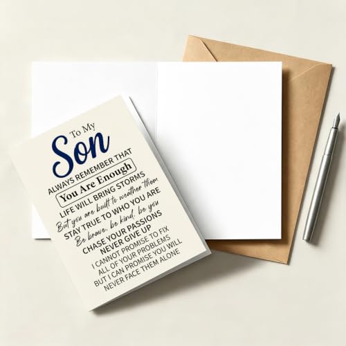 Inspirational Greeting Card for Son - You Are Enough Keepsake (Son-HK-KC121)