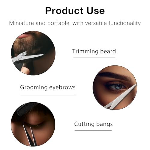Kootinn 2 Pack Men's Beard and Mustache Scissors with Mini Comb Trimming Kit