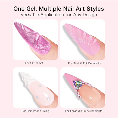 Creaglam Rhinestone Glue for Nails - 2 Pack 16ml Strong Gel Adhesive
