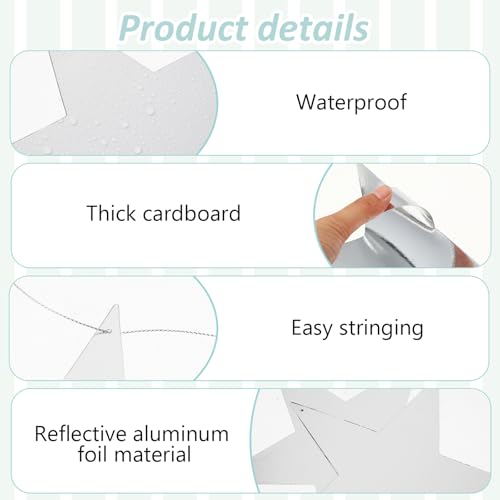 24 Pcs Silver Hanging Star Decorations - Glitter Cardboard Cutouts for Party