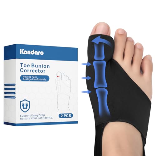 2-Pack Bunion Corrector for Women & Men | Big Toe Straightener Splint with Silicone Spacers | Relieves Hallux Valgus, Bunion Pain & Bursitis | Day & Night Use