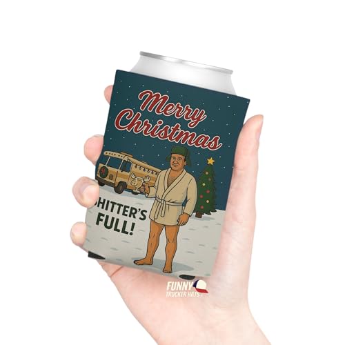 Merry Christmas Shitter’s Full Neoprene Beer Sleeve - Funny Holiday Can Cooler