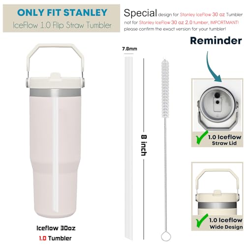 ALINK Replacement Straws for Stanley IceFlow 30oz Flip Tumbler, 6 Pack Clear