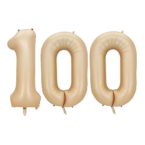 40 Inch Caramel Number 100 Foil Balloons for Celebrations