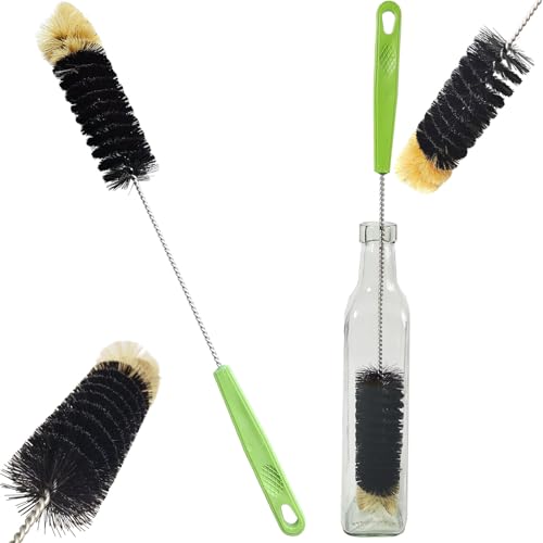Dokpod 16.5" Long Handle Bottle Brush for Narrow Bottles & Feeders - Black 1 Pack