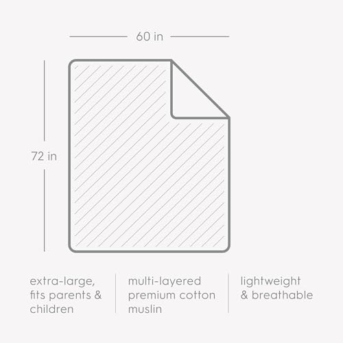 Little Unicorn Premium Quilted Throw Blanket - Christmas Time 60x72 Inches, Super Soft Multi-Layer Muslin for Kids & Families