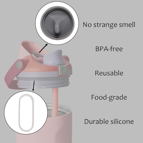 2pcs Leak-Proof Stoppers for Owala FreeSip Sway 30oz 40oz and 2pcs Rubber Seal Replacement for Free Sip Sway/Tumbler 40oz Grey Silicone Sports Water Bottle Top Lid Cap Insert Accessories Parts