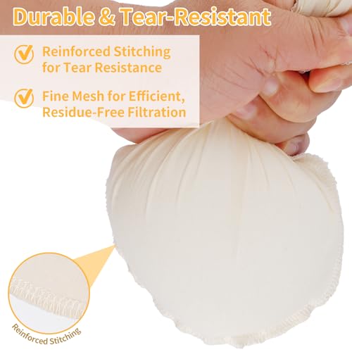 12x12 Inch Nut Milk Bags - 3 Pack Reusable Cheesecloth for Straining