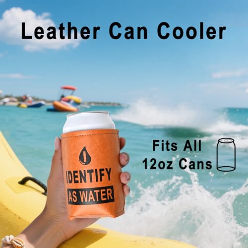 Funny Leather Can Cooler - Unique Gifts for Dad, Grandpa & Husband
