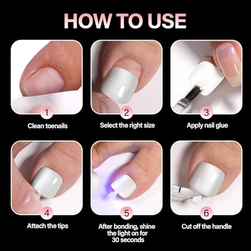 AILLSA Cat Eye Press On Toenails 120 Pcs Short Square Fake Toe Nails