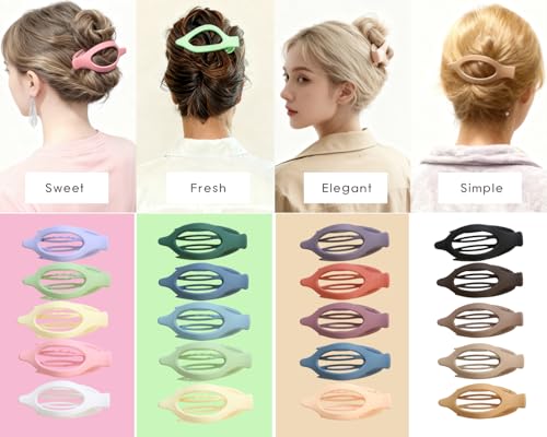 XEF Flat Claw Hair Clip for Women Large Matte No Slip Grip