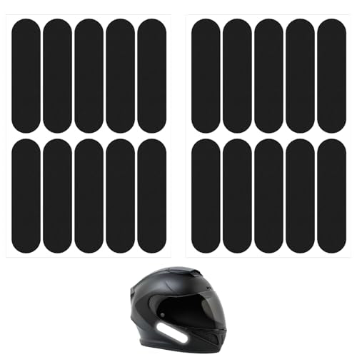 10PCS Black Reflective Tape, Motorcycle Helmet Decals Reflective Stickers for Helmet Motorcycle Helmets Stickers Night Visibility Safety Decal for Motorcycles Scooters Bike Helmets Stroller