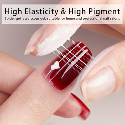 Gyraolvant White Spider Nail Liner Gel Paint for Thin Lines Nail Art