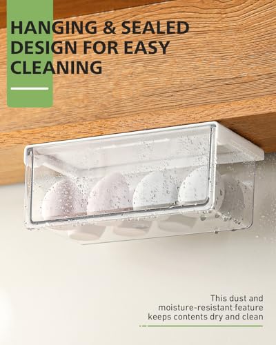 BALUCA Clear Stackable Storage Drawer – 33° Angled Acrylic Makeup Organizer for Vanity & Kitchen