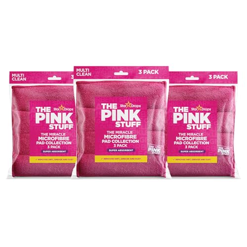 Stardrops The Pink Stuff Miracle Microfiber Pad Collection - 9 Reusable Cleaning Pads