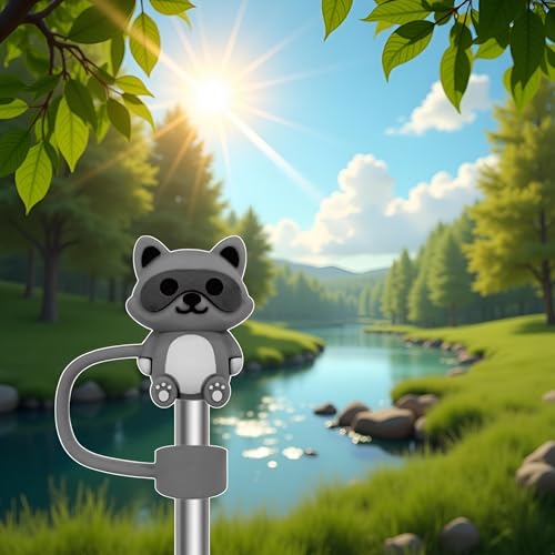 Raccoon Silicone Straw Cover Cap for Stanley 30/40 Oz Cups