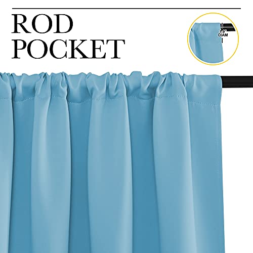 NICETOWN Blackout Curtains 62x84 Inch Rod Pocket Thermal Drapes, Teal Blue