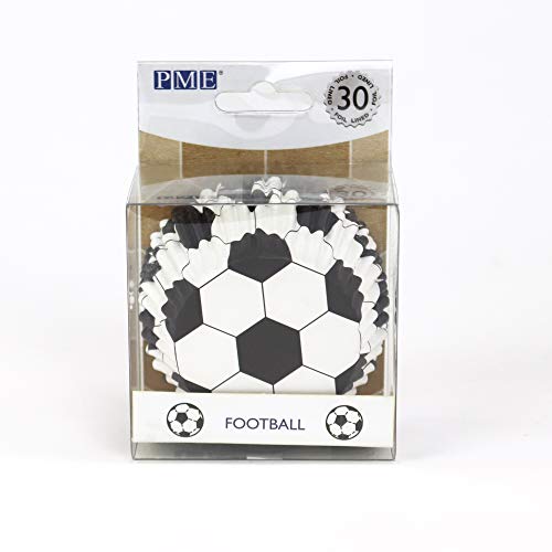 PME Football Cupcake Cases - 30 Pack, Foil Lined Baking Cups