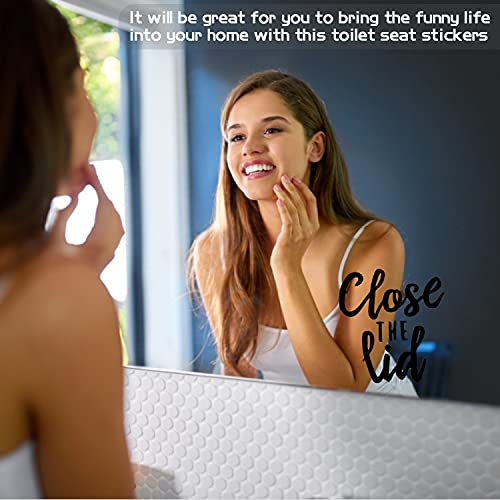Funny Toilet Seat Sticker Decals - 2 Pack PVC Bathroom Decor