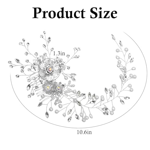 Moikolok Bridal Rhinestone Hair Comb for Wedding Updos and Hairstyles