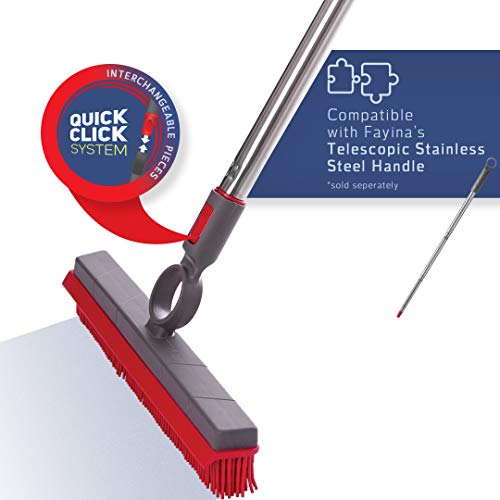 FAYINA 11.5-Inch Rubber Floor Brush and Squeegee for Pet Hair Removal
